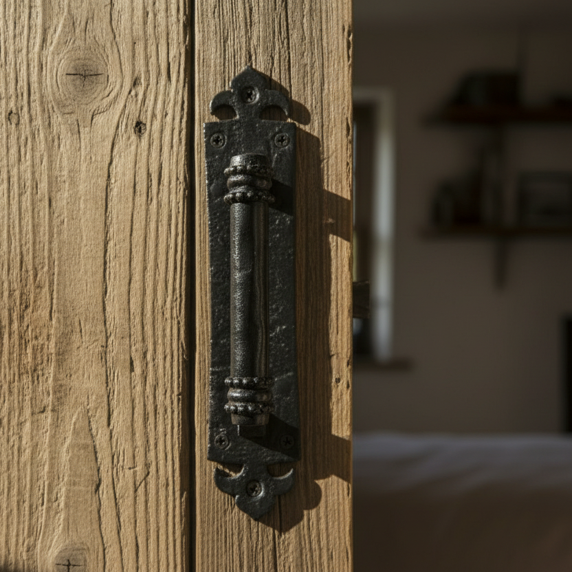 Black Antique Door Pull Handle 343x73mm 2155