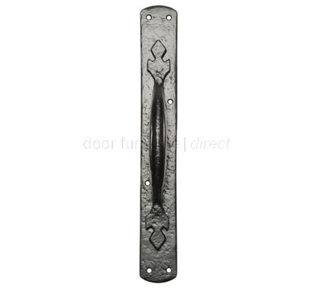Black Antique Door Pull Handle 381x50mm 2164