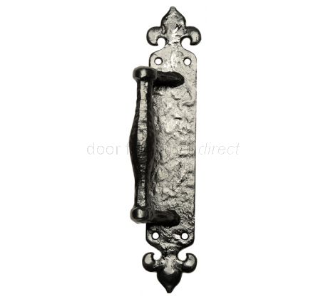Black Antique Offset Door Pull Handle 266x44mm 2172