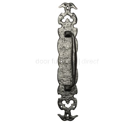 Black Antique Door Pull Handle 444x76mm 2173