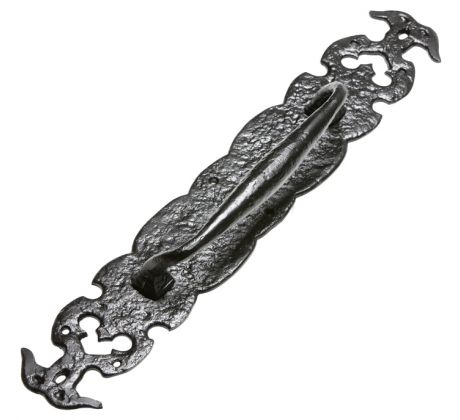 Black Antique Door Pull Handle 444x76mm 2173