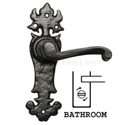 Black Antique Bathroom Door Handles 2434