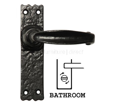 Black Antique Bathroom Door Handles 152x38 2439