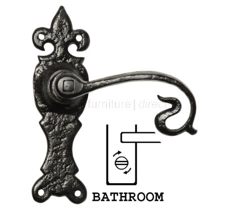 Black Antique Bathroom Door Handles 165x50mm 2444