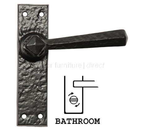 Black Antique Bathroom Door Handles 152x38 2445