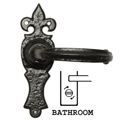 Black Antique Bathroom Door Handles 159x50 2448