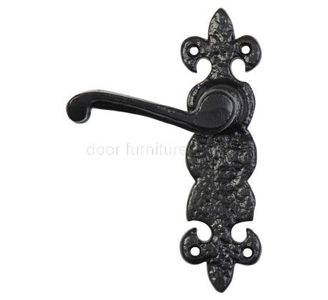 Black Antique Lever Latch Door Handles 190x57mm 2450