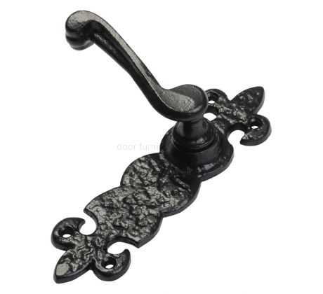 Black Antique Lever Latch Door Handles 190x57mm 2450