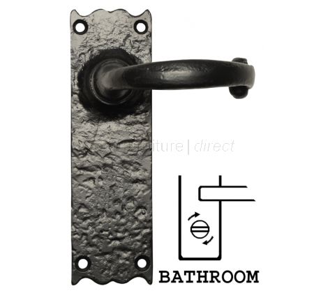 Black Antique Bathroom Door Handles 164x47 2451