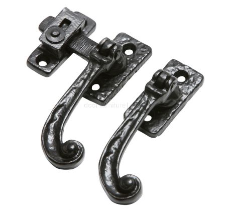 Black Antique Casement Fastener Lock Catch 2723