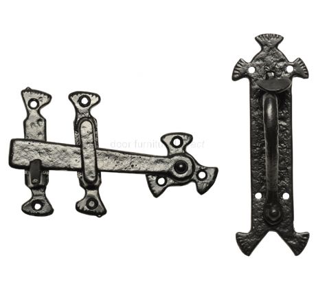 Black Antique Thumb Latch 190x63mm 3630