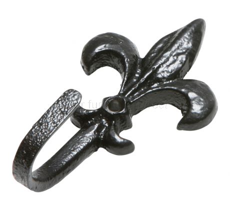 Black Antique Fleur De Lys Hook 54mm 4463