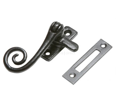 Smooth Black Iron Monkey Tail Casement Fastener 144
