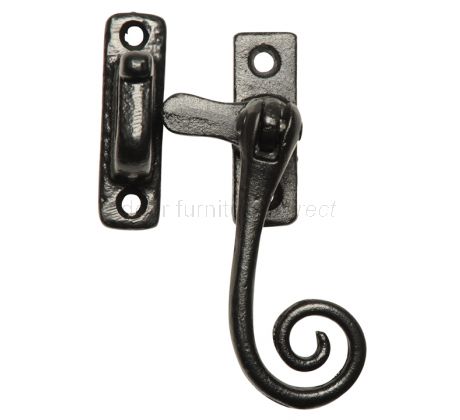 Smooth Black Iron Monkey Tail Casement Fastener 145