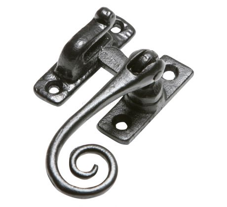 Smooth Black Iron Monkey Tail Casement Fastener 145