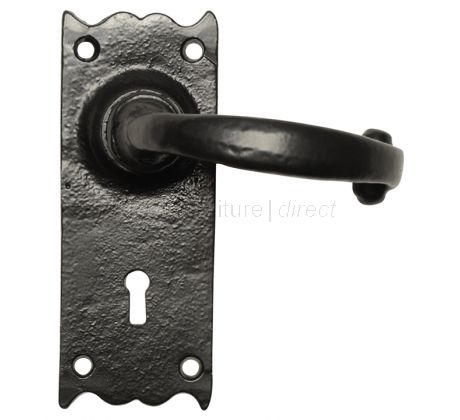 Black Iron Lever Lock Door Handles 2519