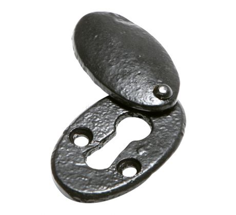 Smooth Black Iron Covered Escutcheon 3045