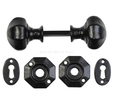 Black Iron Octagonal Door Knobs 3070