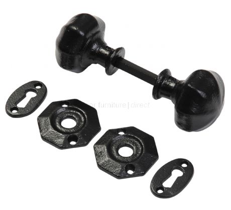 Black Iron Octagonal Door Knobs 3070