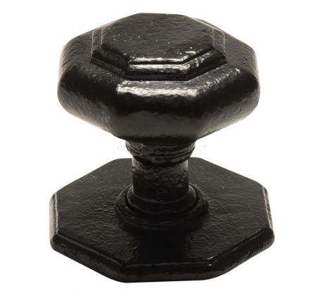 Smooth Black Iron Octagonal Centre Door Knob 3370