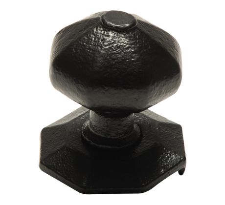 Smooth Black Iron Centre Door Knob 65mm 3372