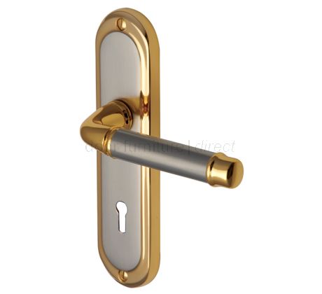 Saturn Straight Lever Dual Finish Keyhole Door Handles