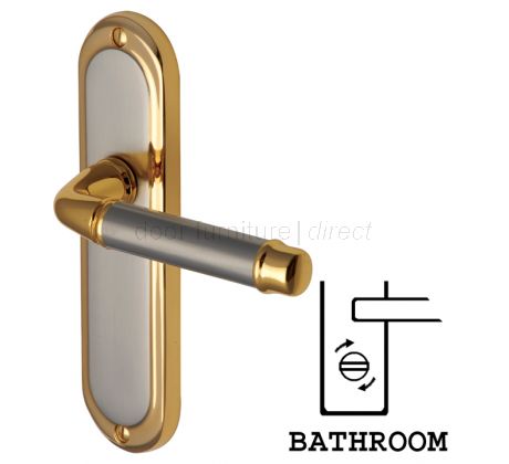 Saturn Straight Lever Dual Finish Bathroom Door Handles