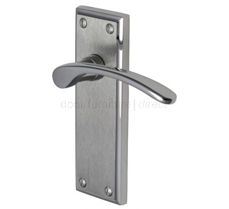 Hilton Curved Lever Dual Finish Chrome Latch Door Handles