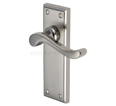 Edwardian Scroll Lever Dual Finish Nickel Latch Door Handles