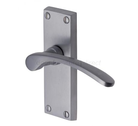 Sophia Curved Lever Satin Chrome Short Latch Door Handles
