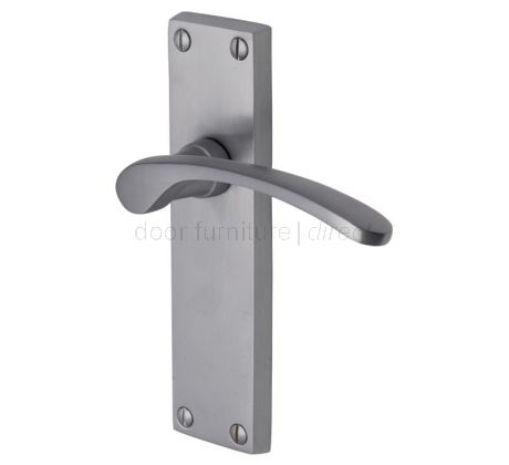 Sophia Curved Lever Satin Chrome Latch Door Handles