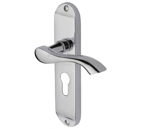 Algarve Small Shaped Lever Polished Chrome 48mm Euro Door Handles