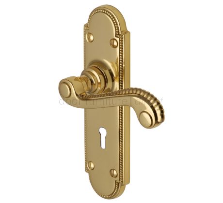 Adam Scroll Lever Polished Brass Keyhole Door Handles