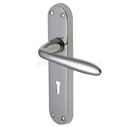 Sutton Straight Lever Polished Chrome Keyhole Door Handles
