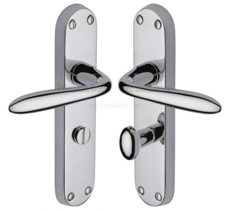 Sutton Straight Lever Polished Chrome Bathroom Door Handles