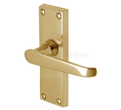 Victoria Straight Lever Polished Brass Short Latch Door Handles