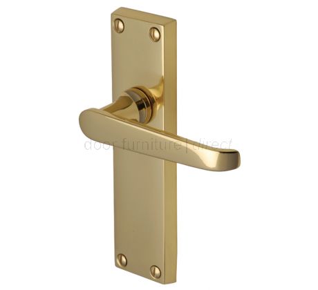 Victoria Straight Lever Polished Brass Latch Door Handles