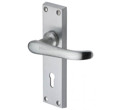 Windsor Satin Chrome Straight Lever Keyhole Door Handles