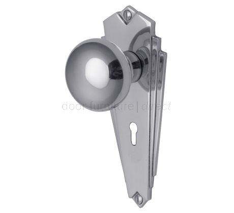 Broadway Polished Chrome Keyhole Door Knob Set