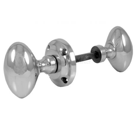 Suffolk Polished Chrome Rim Lock Oval Door Knob Set