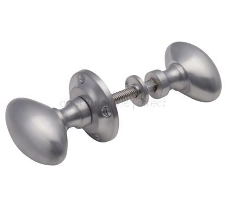 Suffolk Satin Chrome Rim Lock Oval Door Knob Set