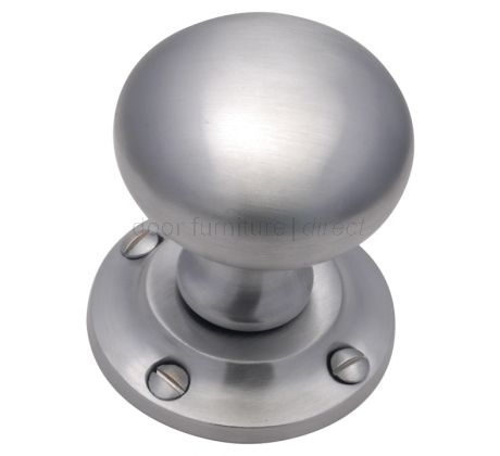 Satin Chrome Victoria Mortice Door Knob Set 55mm