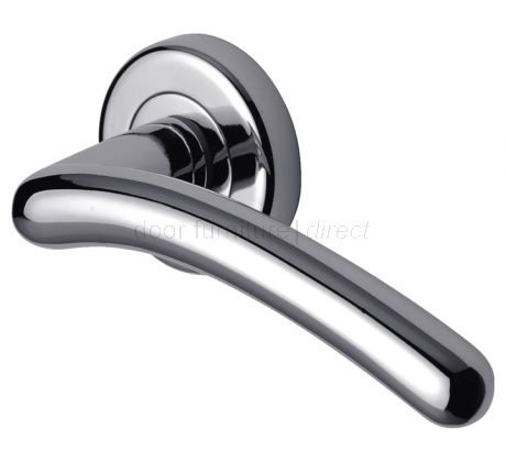 Ico Polished Chrome Curved Lever on Rose Set