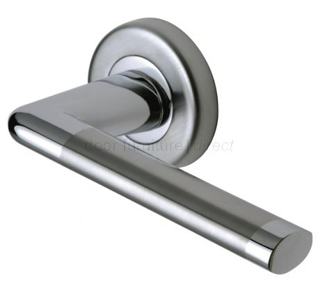 Lena Dual Finish Chrome Straight Lever on Rose Set