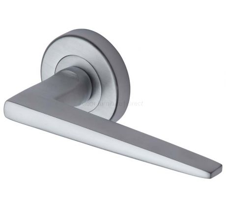 Sorrento Swift Satin Chrome Lever on Rose Handles