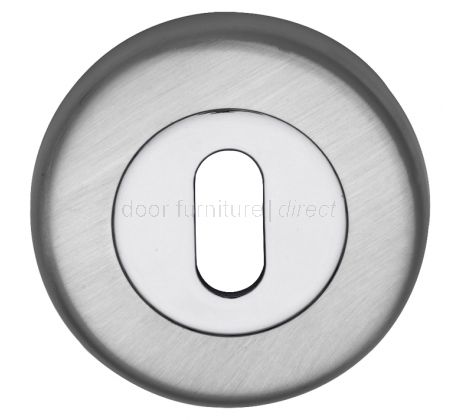 Dual Finish Chrome Round Key Hole Escutcheon 53mm