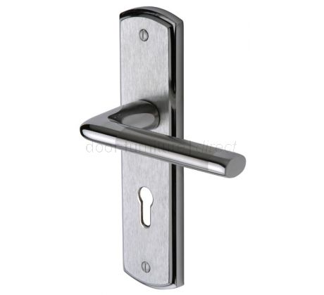 Lena Dual Finish Chrome Straight Lever Keyhole Door Handles