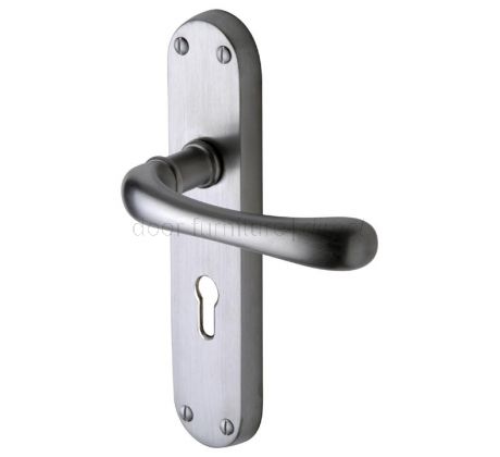 Donna Satin Chrome Shaped Lever Keyhole Door Handles