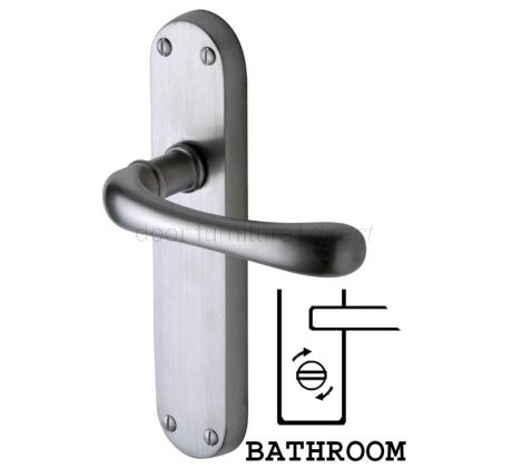 Donna Satin Chrome Straight Lever Bathroom Door Handles