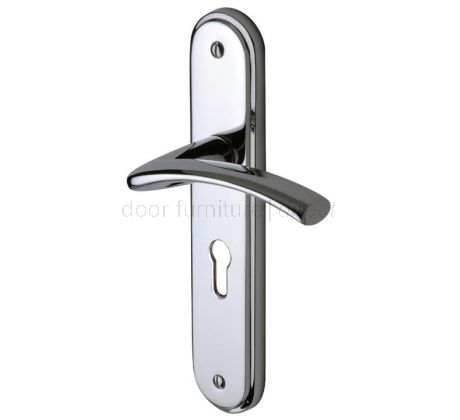 Tosca Polished Chrome Curved Lever Keyhole Door Handles
